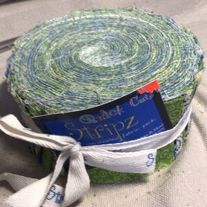 Stripz Coordinated Fabric Pack - Green & Blue jelly Roll peaceful planet  Fun